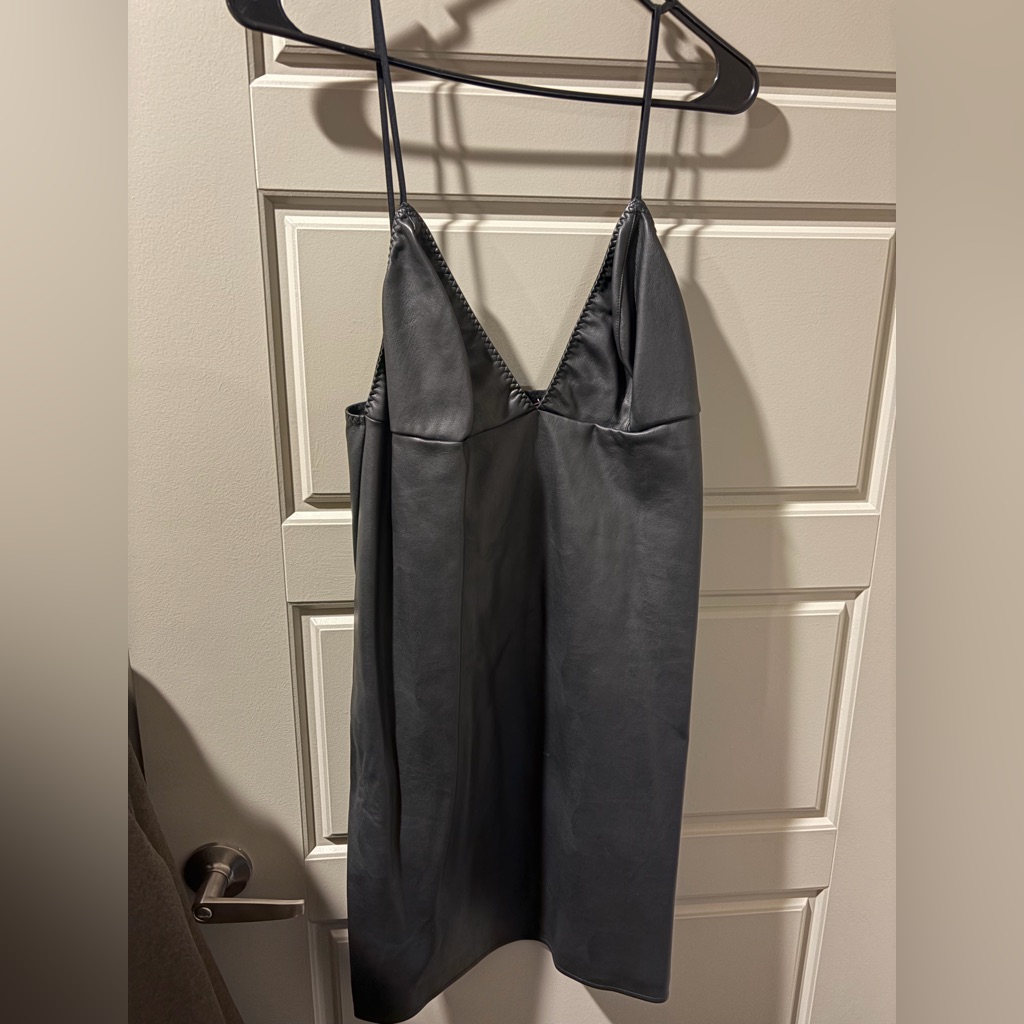 Victoria's Secret Black Vegan Leather Mini Dress